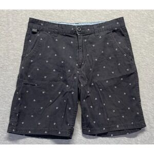 Men's Foundry Chino Shorts Mens 34 Black White Allover Sailboat Print Cotton